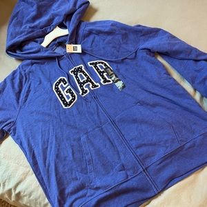 Gap Factory blue zippered hoodie (XXL)